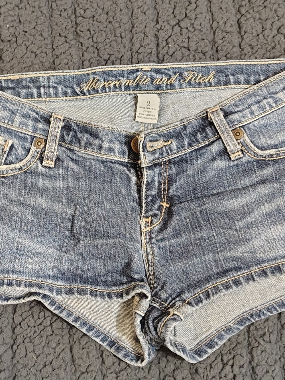 Abercrombie & Fitch Distressed Denim Shorts - Blue